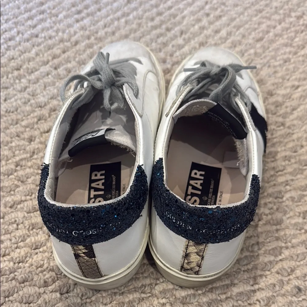 Golden Goose White and Black Star Sneakers - Picture 2 of 4